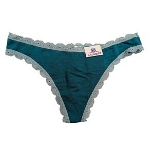 b.tempt'd‎ 972219 Inspired Eyelet Thong Size Small Green NWT